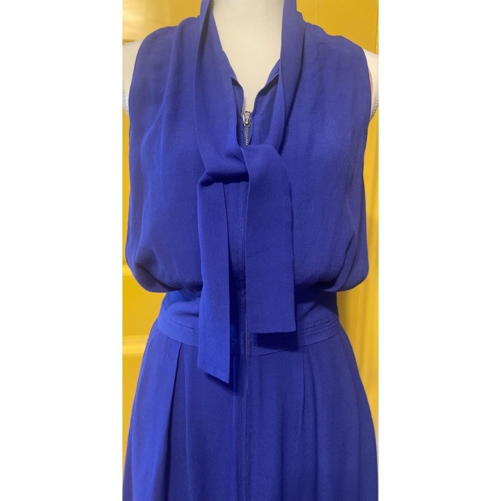See by Chloe Blue Designer Halter Dress SZ 4 Polished Statement Bow Neck Paris - Picture 6 of 11